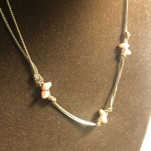 Girls, Gold, Pink Pearl Necklace